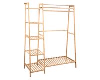 Clóset abierto con barra bambú 140x110x40 cm