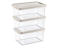 Caja organizadora 9 lt apilable 3 piezas