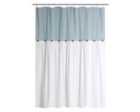 Cortina baño Botones azul/blanco 180x180 cm