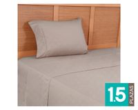 Sábana microfibra 1.5 plazas Mimosa café