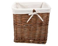 Canasto tela interior/mimbre natural 30x30x30 cm