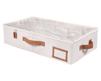 Organizador bajo cama visor superior crudo 13x60x32 cm