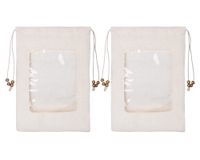 Bolsa zapatos con visor crudo 2 piezas