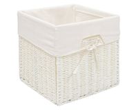 Canasto con tela alto Tejido blanco 30x30x30 cm