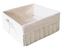Canasto con tela bajo Tejido blanco 15x30x30 cm