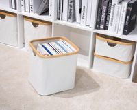 Canasto textil alto arena 30x30x30 cm