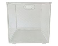 Canasto plegable malla metal blanco 30x30x30 cm