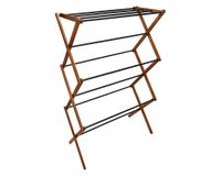 Tendedero pie Vertical madera/negro