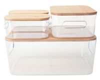 Caja organizadora tapa bambú 4 piezas