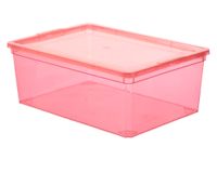 Caja organizadora 11 lt rojo translúcido