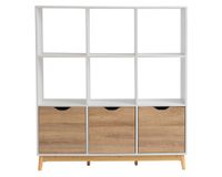 Estante organizador Florencia blanco/natural 126x114x30 cm