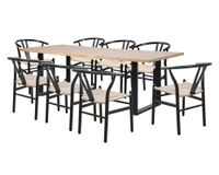 Comedor 8 sillas Leia madera/negro