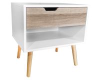 Velador Florencia blanco/natural 50x50x39 cm