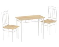 Desayunador 2 sillas Tino blanco/natural