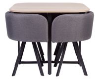 Comedor 4 sillas gris 73x90x90 cm