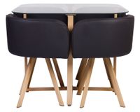 Comedor 4 sillas Pizza 73x90x90 cm