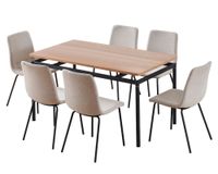 Comedor 6 sillas Ashley 75x140x80 cm