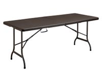 Mesa plegable rectangular ratán café 180 cm