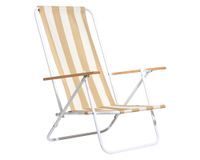 Silla de playa plegable Confort líneas beige