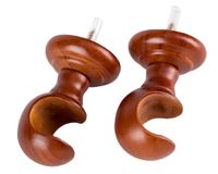 Soporte techo cortina madera 19 mm chocolate 2 un.