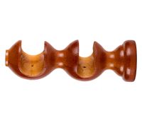 Soporte de cortinas Doble madera 19/28 mm chocolate