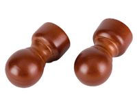 Terminal Bola madera 19 mm chocolate 2 un