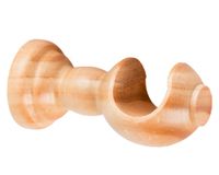 Soporte cortina simple madera 19 mm natural 2 un.
