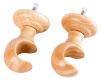 Soporte de cortina Techo madera 19 mm natural 2 un