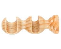 Soporte de cortinas Doble madera 19/28 mm natural 1 un