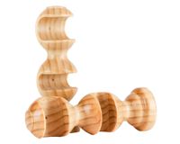 Soporte de cortina Doble madera 19/28 mm natural 2 un