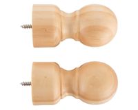 Terminal Bola madera 19 mm natural 2 un