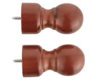 Terminal Bola madera 28 mm chocolate 2 un