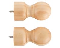 Terminal madera bola 28 mm natural 2 un.