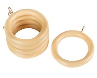 Argolla de cortinas Madera 28 mm natural 10 un