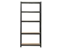 Repisa negro/madera 150x70x30 cm 5 Niveles