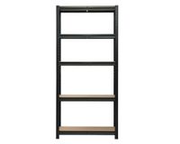 Repisa negro/madera 150x70x30 cm 5 Niveles