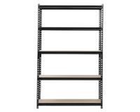 Repisa negro/madera 192x100x50 cm 5 Niveles