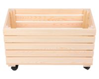 Cajón con ruedas natural 30x60x30 cm