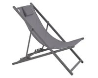 Reposera con almohada 4 posiciones gris