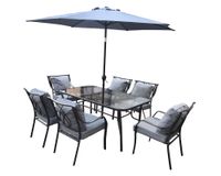 Set terraza Palermo + sombrilla 6 personas