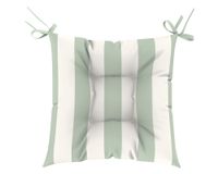Cojín asiento Rayas verde salvia/blanco 45x45 cm