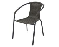 Silla acero/ratán PE gris
