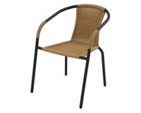 Silla acero/ratán PE café claro