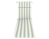 Cojín reposera Rayas verde salvia/blanco 60x195 cm