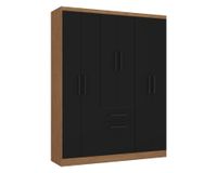 Clóset 6 puertas 1 cajón 1 zapatera acacia/negro
