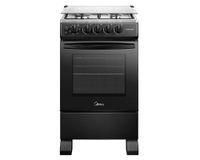 Cocina MFO-MG20TCSSLBK 4 quemadores gas licuado/natural negro