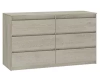 Cómoda Grecco crema rústico 6 cajones 69x120x45 cm