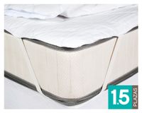 Cubrecolchón 4 esquinas blanco 1.5 plazas