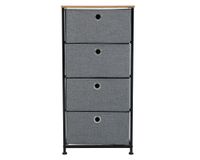 Cómoda Oporto en tela gris 4 cajones