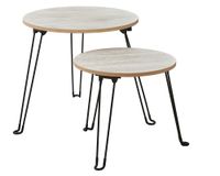 Set mesa centro natural/negro 2 piezas